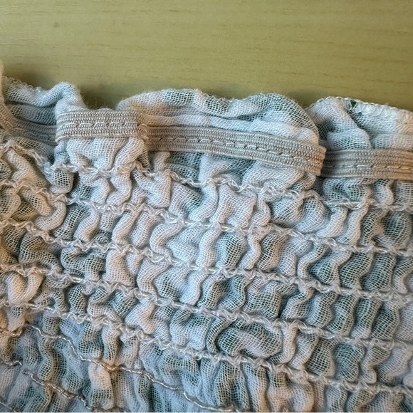 She's Cool Green and White Smocked Short Lined Bubble Mini Skirt size Large - Picture 11 of 15